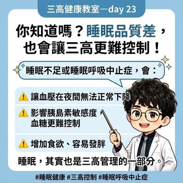 睡眠品質不佳也會讓三高更難控制