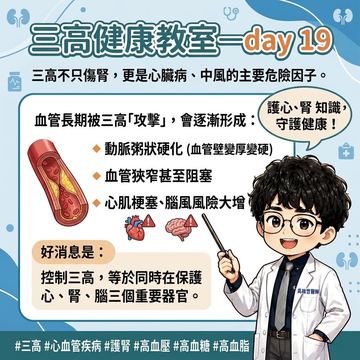 三高同時威脅心臟腦血管與腎臟健康