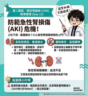 脫水腹瀉高燒恐引發急性腎損傷