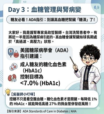 血糖管理與腎病變：HbA1c 控制目標