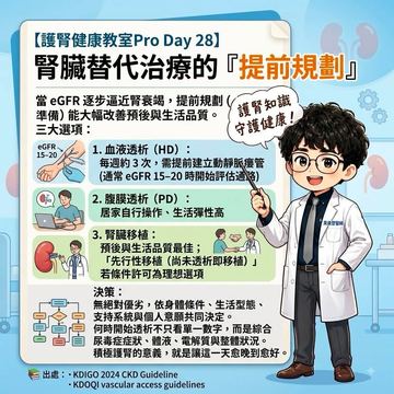 及早規劃透析與腎臟移植的時機選擇