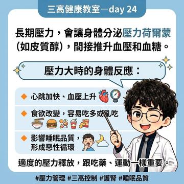 壓力如何推升血壓與血糖形成惡性循環