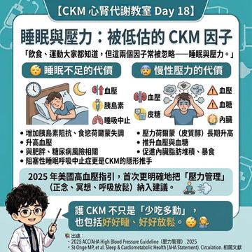睡眠不足與慢性壓力如何推升心腎代謝風險