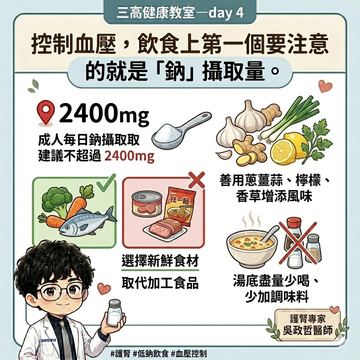 控制血壓先從減少每日鈉攝取做起