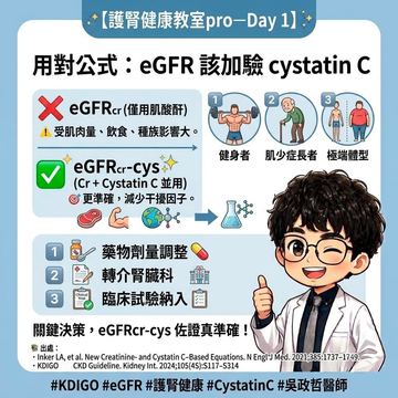 新版eGFR公式納入胱抑素C更精準