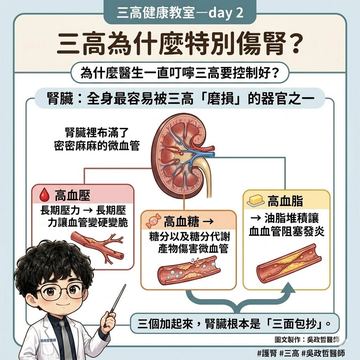 微血管密布，三高如何三面夾擊腎臟