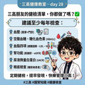三高患者每年必做的健檢項目清單