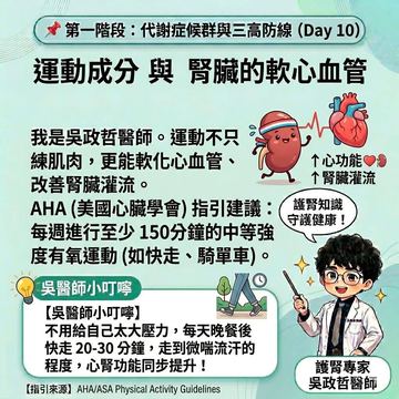 規律運動如何軟化血管保護心腎功能