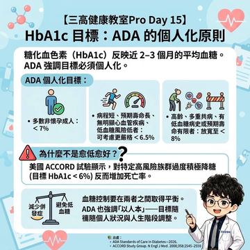 糖化血色素目標因人而異，並非愈低愈好